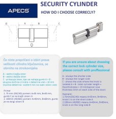 APECS Cilindrični vložek APECS EC-95(45C/50)-C-NI (3keys) (00027760)