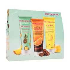 Dermacol Aroma Moment Be Sweet Set gel za prhanje Hawaiian Pineapple 250 ml + gel za prhanje Belgian Chocolate 250 ml + gel za prhanje Bahamas Banana 250 ml unisex