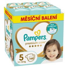 Pampers Premium Care plenice, velikost 5 (11-15 kg), 148 plenic, mesečni paket