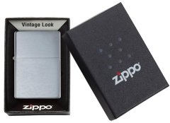 Zippo vžigalnik 230 Brushed Chrome Vintage with Slashes