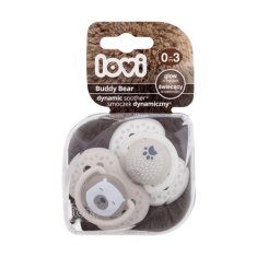 LOVI Buddy Bear Dynamic Soother 0-3m silikonska dinamična duda 2 kos