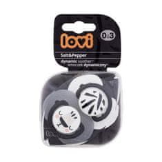 LOVI Salt&Pepper Dynamic Soother 0-3m silikonska dinamična duda 2 kos