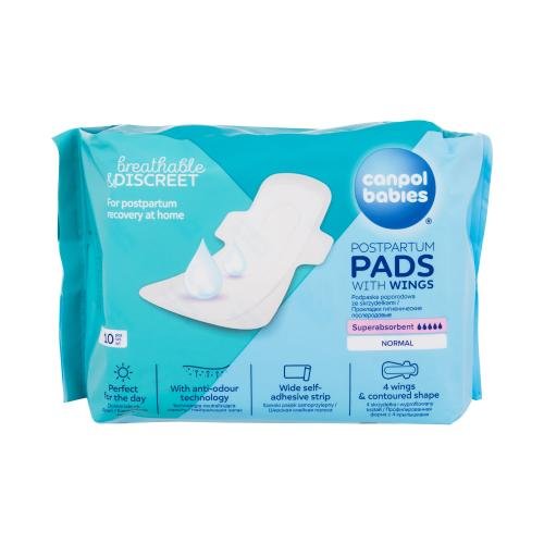 Canpol babies Breathable & Discreet Day Postpartum Pads With Wings dnevni poporodni vložki s krilci 10 kos za ženske