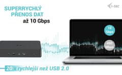 I-TEC Priključna postaja Gen2 Thunderbolt 3/ 4K Dvojni zaslon/ 4x USB 3.0/ 2x USB-C/ 2x DP/ 2x HDMI/ LAN/ PD 100