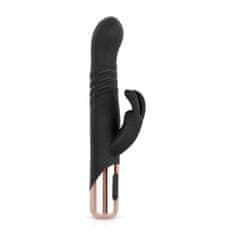 Rosy Gold Rabbit vibrator s funkcijo potiskanja Rosy Gold, črn