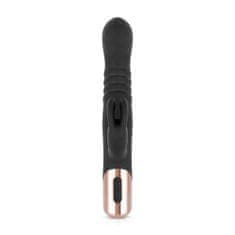 Rosy Gold Rabbit vibrator s funkcijo potiskanja Rosy Gold, črn