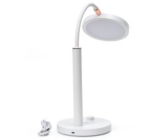 Platinet PDL806 namizna LED svetilka, upogljiva, 450 lumnov, nastavljiva barvna temperatura, 10W, USB Type-C, 100cm kabel, IP20, bela