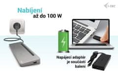 I-TEC priklopna postaja USB-C Metal Ergonomic 4K/ 3x Display/ Power Delivery 100W + univerzalni polnilec 100W