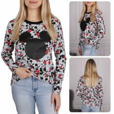 Disney DISNEY Mickey Mouse Ženska bluza z dolgimi rokavi, siva, bombaž XXS