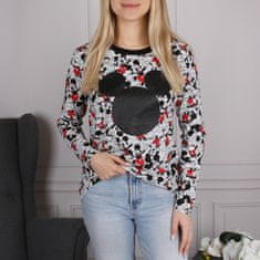 Disney DISNEY Mickey Mouse Ženska bluza z dolgimi rokavi, siva, bombaž XXS