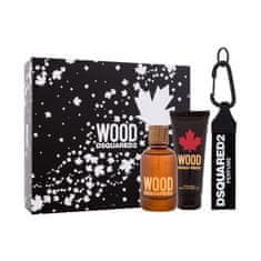 Dsquared² Wood Set toaletna voda 100 ml + gel za prhanje 100 ml + obesek za ključe za moške