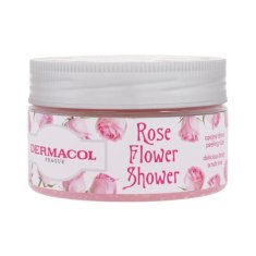 Dermacol Rose Flower Shower Body Scrub piling za telo z izvlečkom vrtnice 200 g za ženske