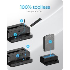 IcyBox IB-2914MSCL-C31 priklopna postaja in kloniranje za M.2 NVMe SSD & 2,5''/3,5'' SATA SSD/HDD