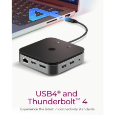 IcyBox IB-DK408-C41 priključna postaja USB4 z dvojnim video izhodom 7v1, 60W PowerDelivery napajanje