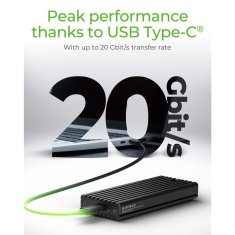 IcyBox IB-1917M-C32 ohišje za 1x M.2 NVMe SSD z USB 3.2 Gen 2x2 Type-C do 20 Gbit/s