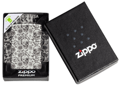 Zippo vžigalnik 49458 Skulls & Flowers, Glow in the Dark