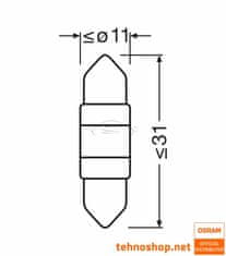 Osram ŽARNICA LED C5W (31 mm) LEDriving SL 12V 1,0W 6438DWP-1BL SV8.5-8 1BL