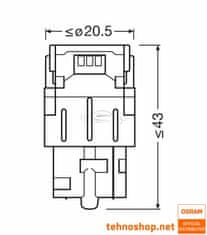 Osram ŽARNICA LED W21W LEDriving SL 12V 1,3W 7505DYP-2BL W3x16d 2BL