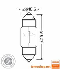 Osram ŽARNICA 10W 6438-2BL ORIGINAL 12V SV8.5-8 31mm 2BL