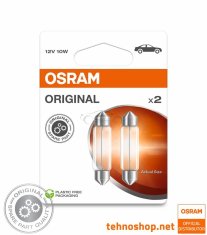 Osram ŽARNICA 10W 6411-2BL ORIGINAL 12V SV8.5-8 41mm 2BL