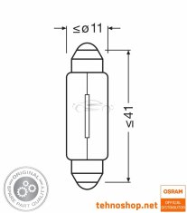 Osram ŽARNICA 10W 6411-2BL ORIGINAL 12V SV8.5-8 41mm 2BL