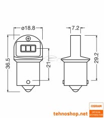 Osram ŽARNICA LED R10W LEDriving SL 12V 1,2W 5008DWP-2BL BA15s 2BL