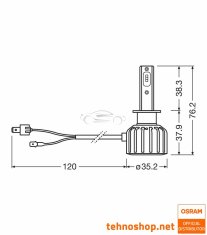 Osram LED KIT KOMPLET LEDriving HLT BRIGHT H1 64155DWBRT-2HFB LED 13W 24V P14.5s 2HFB