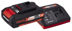 Einhell Baterija in polnilec Einhell 4512042, 18V, Li-Ion, 4000 mAh, črno-rdeča, zaščita pred praznjenjem, 1x baterija vključena