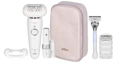 Braun Epilator Braun SILK-EPIL 9 FLEX SES 9003, 40 pincet, vodoodporen, brezžičen, z masažno funkcijo in nastavki.