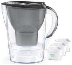 Brita Brita Marella vrč s 3 filtri Maxtra Pro PP - Siva, kapaciteta 2.4 L, filtracija do 150 L vode