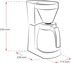 MELITTA Melitta Easy II Termo Pultni Kavni Aparat Črni - Kapaciteta 1 L, 1050 W, S funkcijo ohranjanja toplote