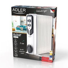 Adler Mastni grelnik ADLER AD 7817 z 11 rebrami, 2500 W, portaben, zaščita pred pregrevanjem, 3 nastavitve temperature