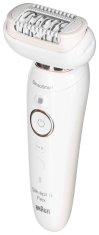 Braun Epilator Braun SILK-EPIL 9 FLEX SES 9003, 40 pincet, vodoodporen, brezžičen, z masažno funkcijo in nastavki.