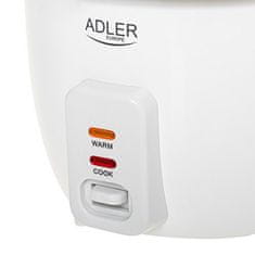 Adler Aparat za kuhanje riža Adler AD 6418, črn/inoks, 1000 W, 0.6 L, funkcija ohranjanja toplote, zaščita pred pregretjem