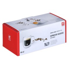 slomart Espresso kozarci ZWILLING Sorrento, 2x80 ml, dvoplastni borosilikatno steklo, ročno pihani, prozoren, odporni na udarce