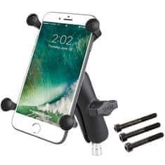 RAM MOUNTS Nosilec za telefon RAM Mounts X-Grip z objemko za krmilo motocikla - črn, nastavljiv, primeren za pametne telefone