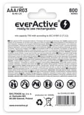 everActive Polnilne baterije everActive Ni-MH R03 AAA 800 mAh Silver Line, 4 kosi, visoka zmogljivost, ekološki in varni