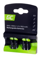 Green Cell Baterije Green Cell GR03 AAA 950 mAh, NiMH, polnilne, 4 kosi, temperatura delovanja -20 do 60 °C, pakiranje blister