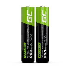 Green Cell Green Cell GR07 AAA ponovno polnilna baterija NiMH 950 mAh, 2 kosa, zelena/črna, 1.2 V, okolju prijazna