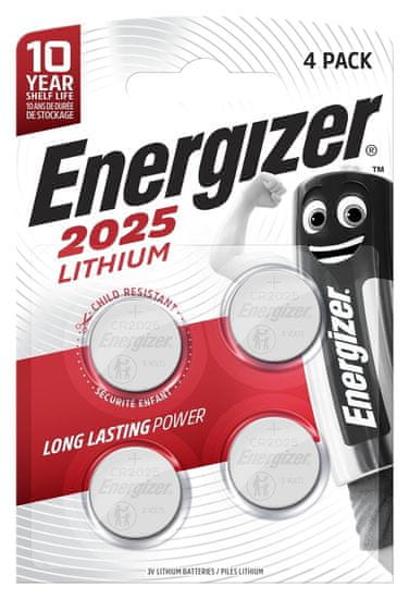 Energizer Energizer CR2025 litijeve baterije - 4 kosa, enkratna uporaba, 3 V, hitro pošiljanje do 24 ur