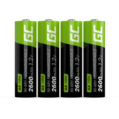 Green Cell Zelena celica GR01, vsestranske polnilne AA baterije NiMH, 4 kos (2600 mAh, 1.2 V)