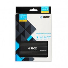 iBOX iBox HD-02 2.5" HDD ohišje, kovinsko, črno, USB 3.2 Gen 1, do 1 TB, podpira Windows, Mac in Linux