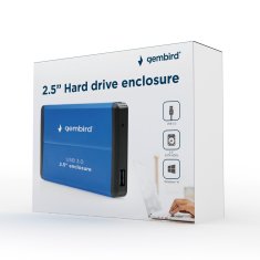 Gembird Gembird EE2-U3S-2-B 2.5" USB 3.0 HDD ohišje, modro, CE certificirano, RoHS skladno, podpora za SATA, 1 disk