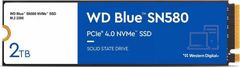 WD Western Digital Blue SN580 2 TB M.2 NVMe PCIe 4.0 SSD, 4150 MB/s branje in pisanje, kompatibilen za PC in prenosne računalnike