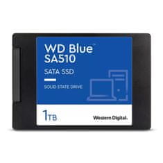 WD Western Digital Blue SA510 1 TB SSD 2.5", Serial ATA III, visokozmogljiv, hitrost branja do 560 MB/s, zanesljivost 17.5 milijonov ur