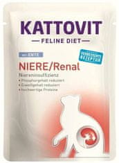 Kattovit KATTOVIT Feline Diet Niere/Renal Pate z račjim mesom - mokra hrana za mačke, 85g z zaščito ledvic