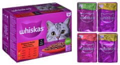 Whiskas WHISKAS Klasični obroki v omaki - mokra hrana za mačke - 12 x 85 g za zdravo in zadovoljno odraslo mačko