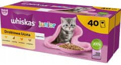 Whiskas WHISKAS Junior Piščanec v želeju - mokra hrana za mačke - 40 x 85g, brez umetnih barvil, primerna za vse pasme