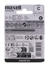 Maxell Alkalne baterije MAXELL LR14, 2 kosa - enkratna uporaba, 1.5 V, pakirane v blisterju