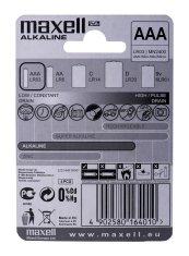 Maxell Baterije Maxell Alkalne LR-03 AAA, paket 4 kos, enkratna uporaba, 1.5 V